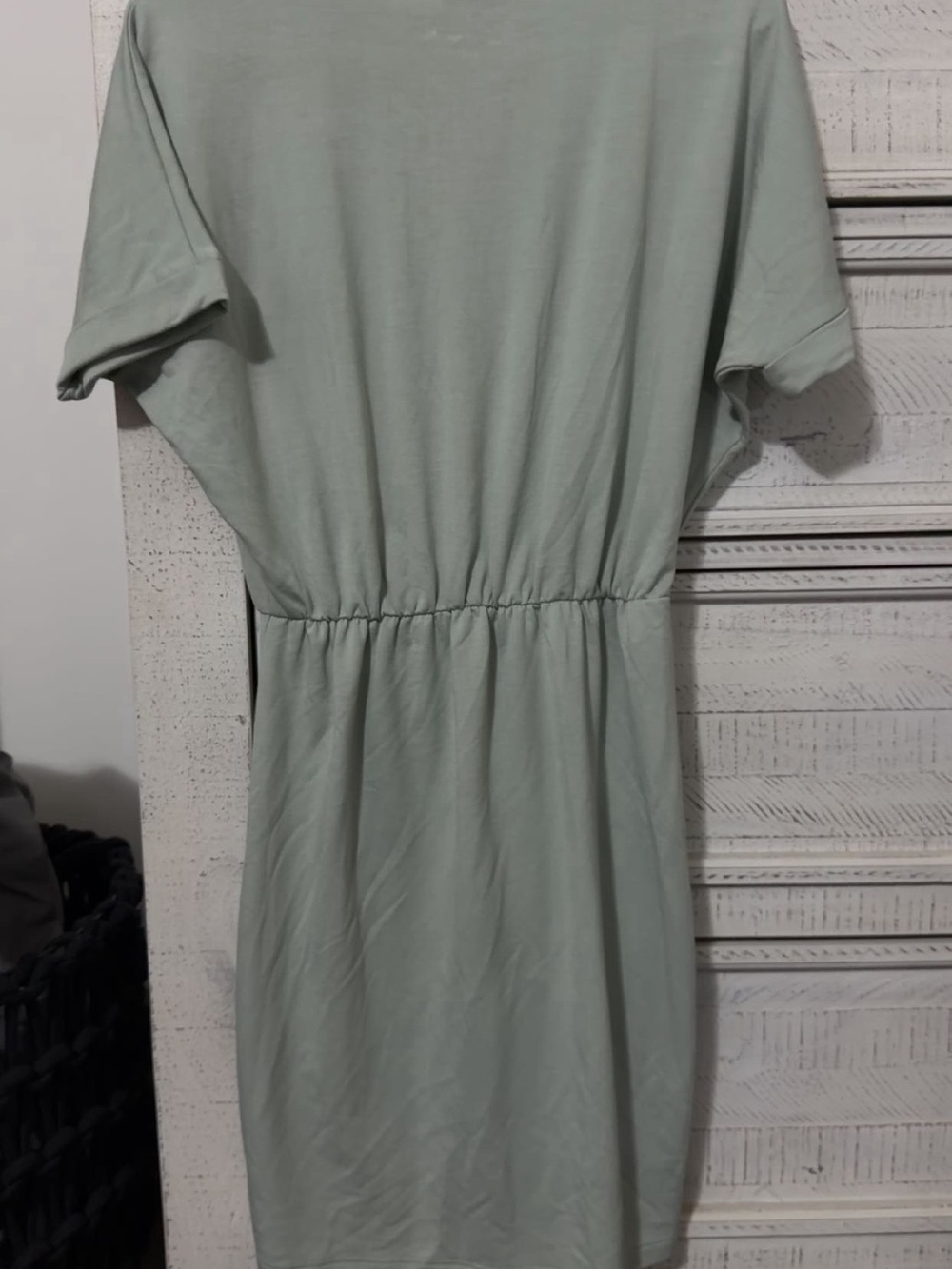 Express Light Sage Ruched-Front Mini Dress - Picture 2 of 3